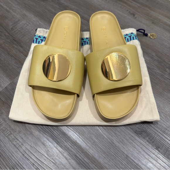 Tory Burch Patos Platform Sandal in Cornbread Yellow Leather Slides - Picture 4 of 13